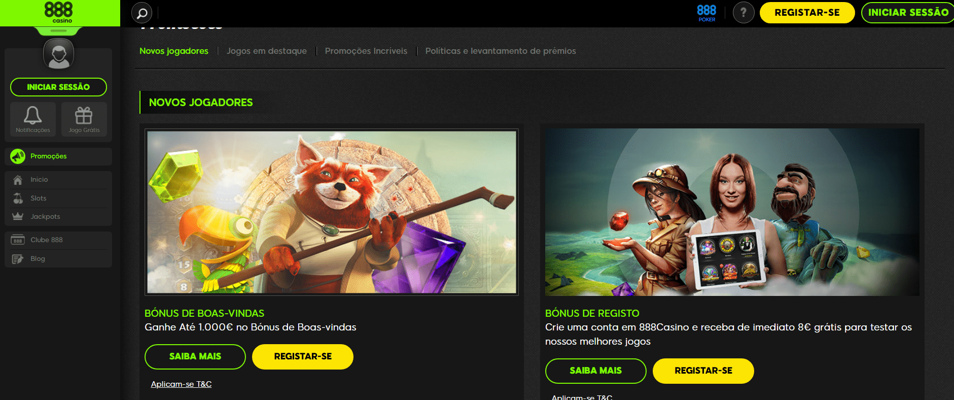 888 Casino Promocoes